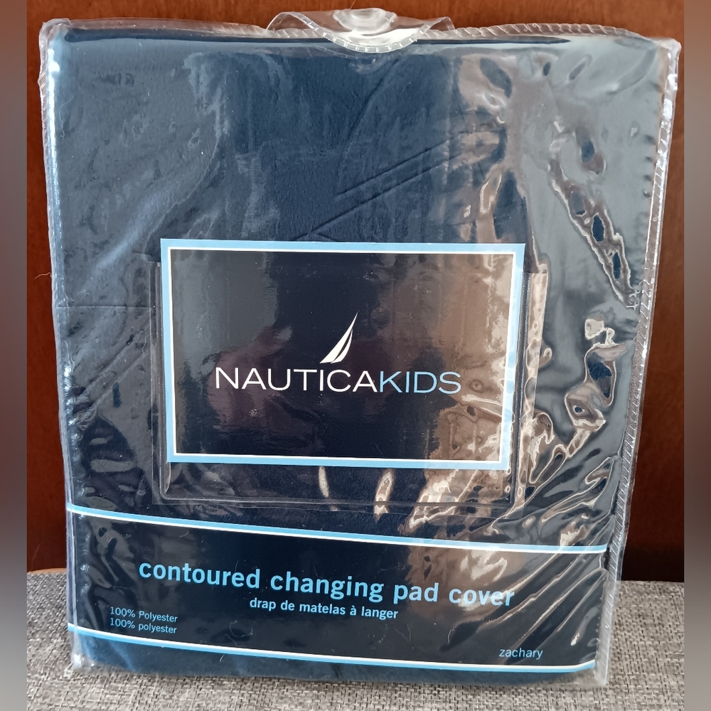 NWT Nautica Kids Changing Pad Cover Sailboats Navy Blue